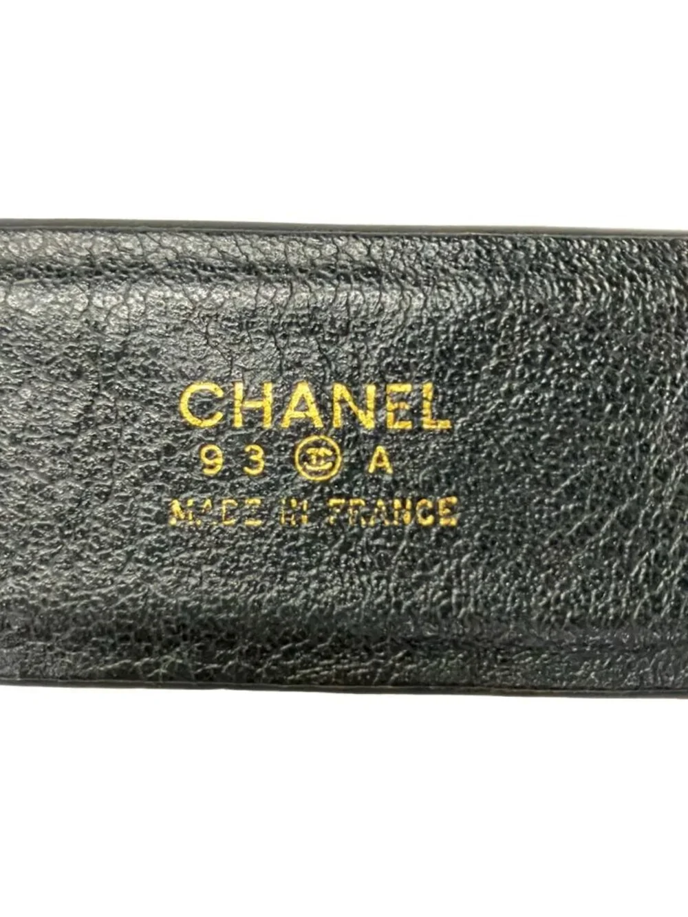 Chanel Belt 75/30 Black Gold Leather